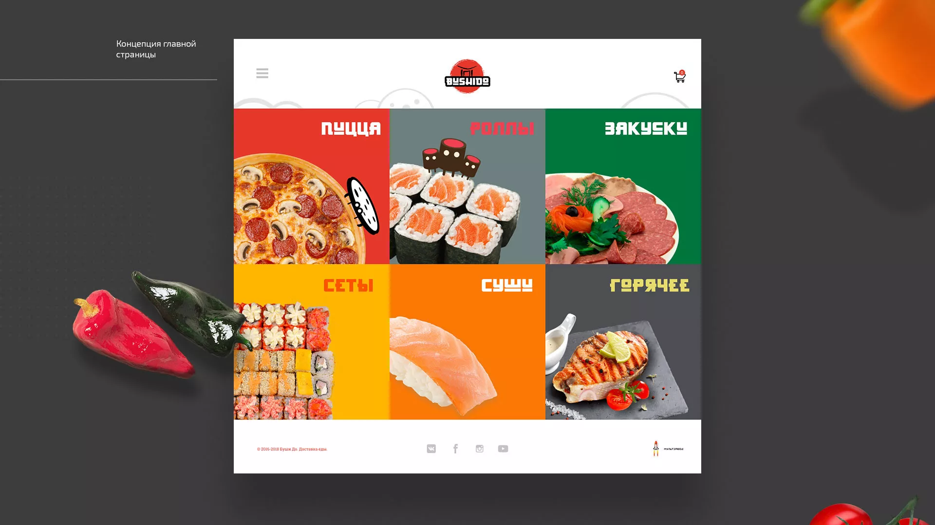 Разработка сайта для пиццерии «BUSHIDO» в Тюмени